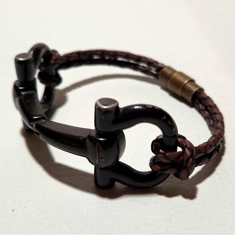 Salvatore Ferragamo brown leather bracelet
